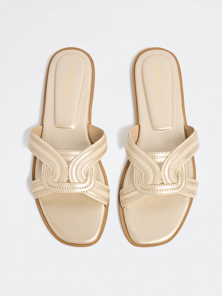 LUNA BLU Ivory Interwoven Slides - Image 3
