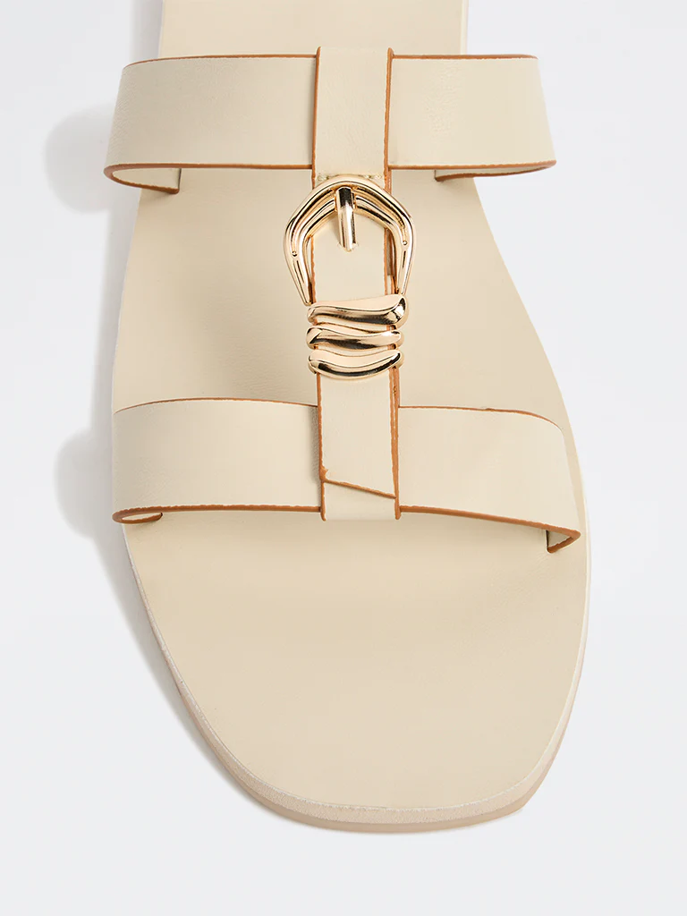 LUNA BLU Ivory Metallic Detailed Slides - Image 4