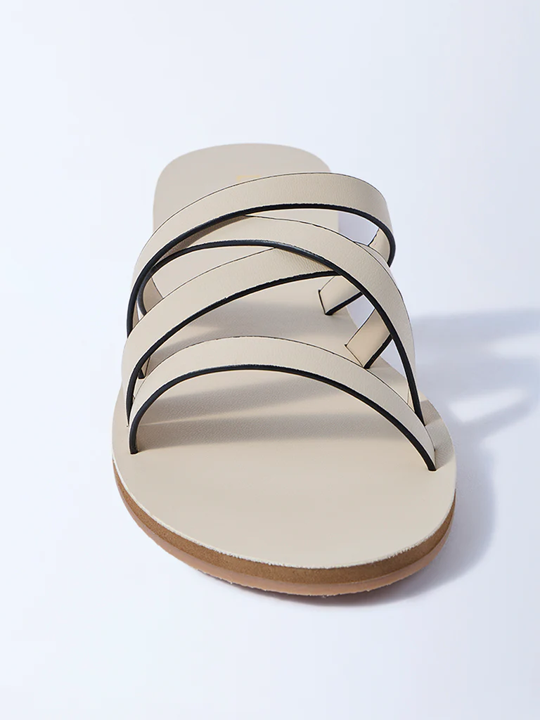 LUNA BLU Ivory Multi-Strap Slides - Image 3