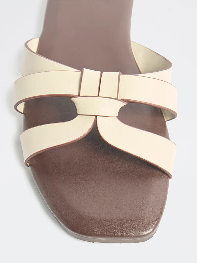 LUNA BLU Ivory Multi-Strap Slides - Image 3