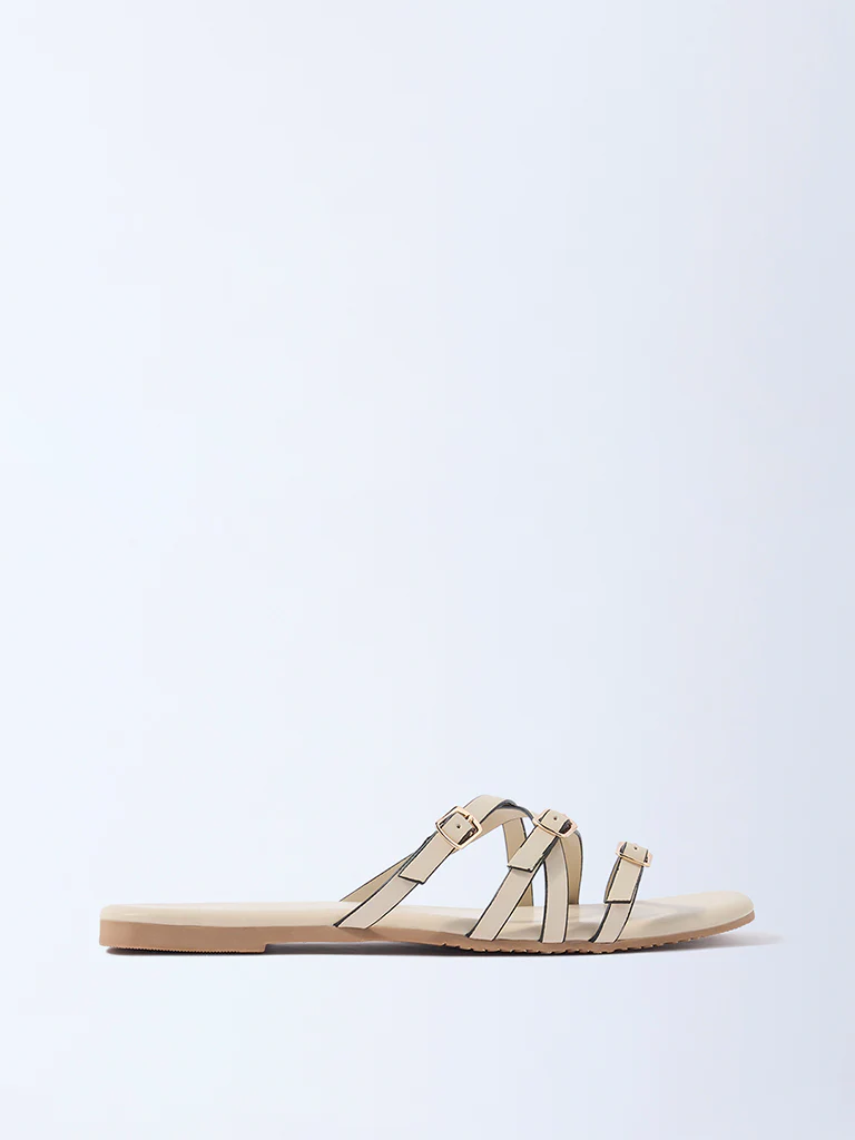 LUNA BLU Ivory Multi-Strap Slides - Exclusive - Image 2