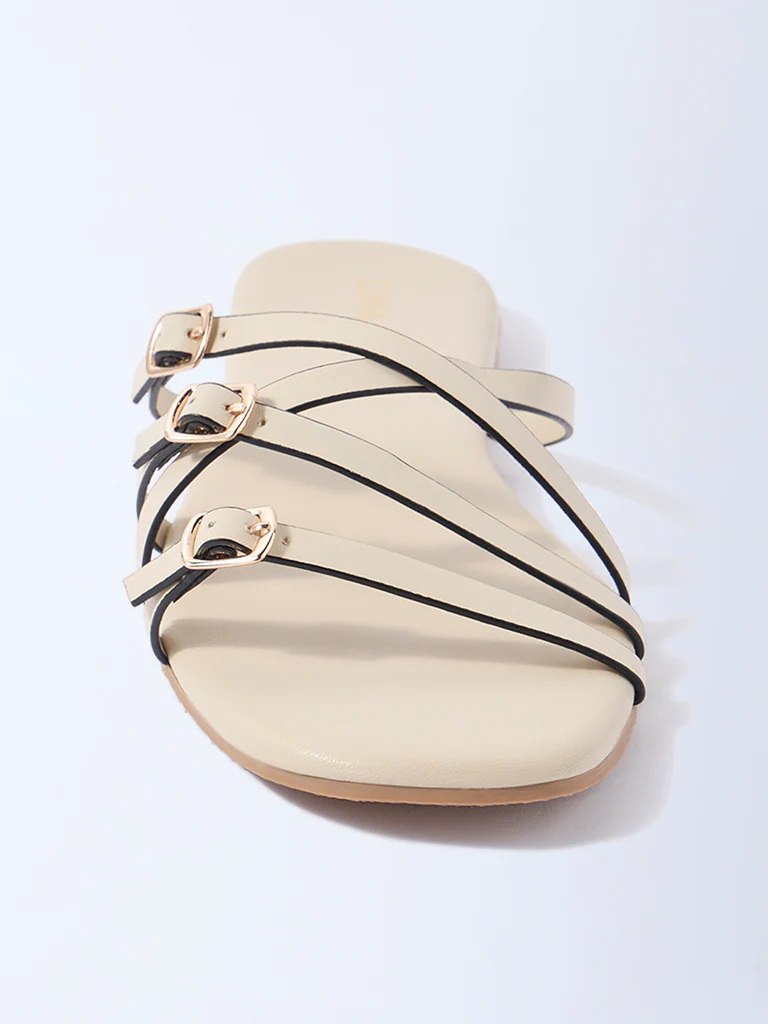LUNA BLU Ivory Multi-Strap Slides - Exclusive - Image 3
