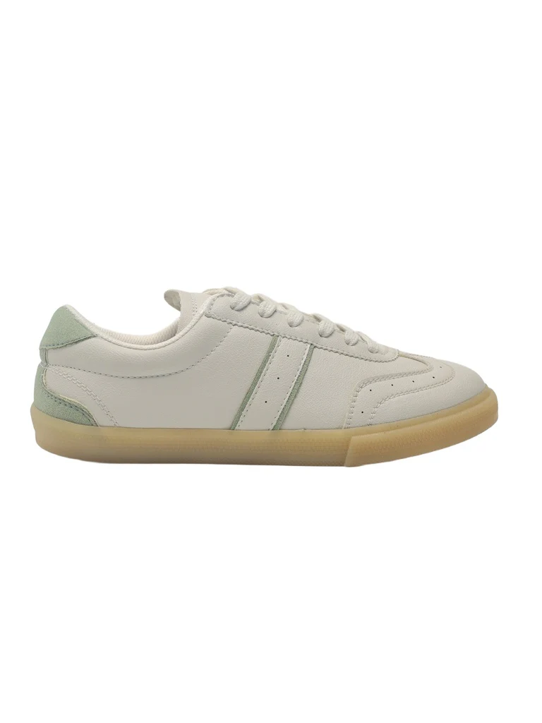 LUNA BLU Ivory Perforated Lace-Up Trainer Sneakers - Image 4