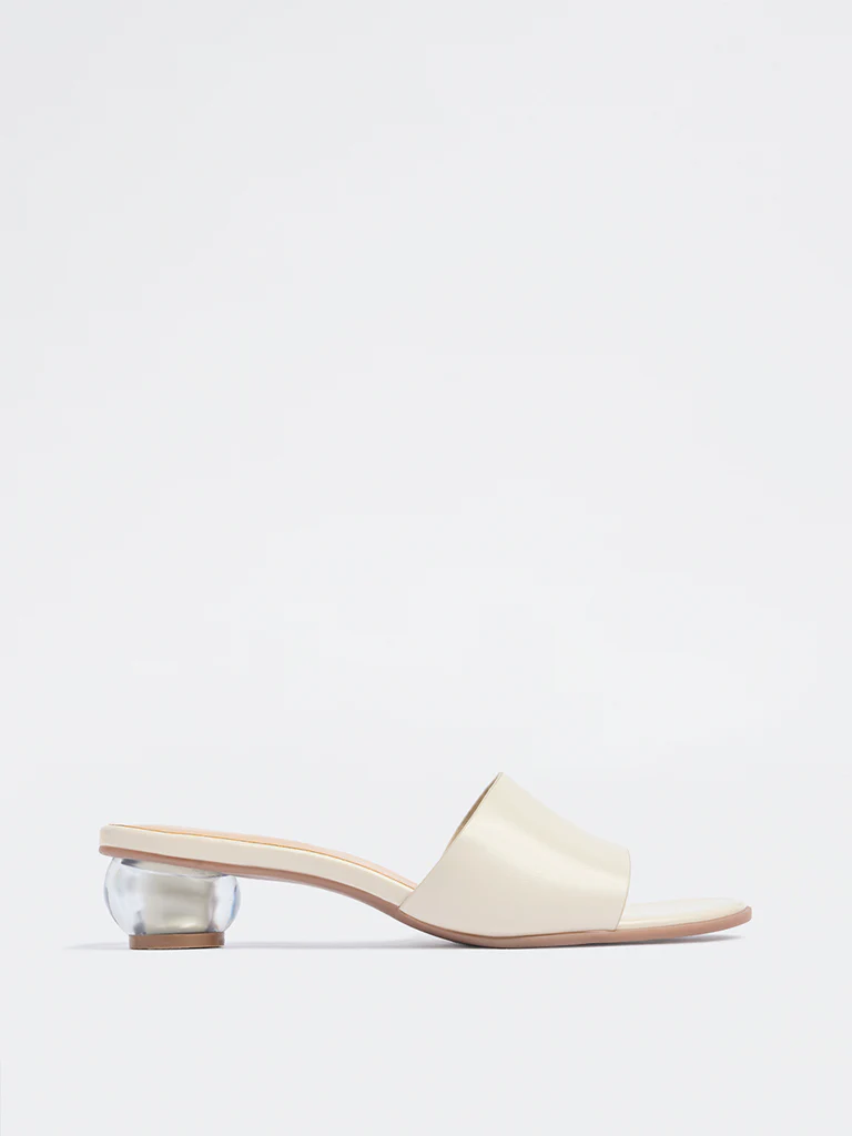 LUNA BLU Ivory Solid Heel Sandals - Image 2