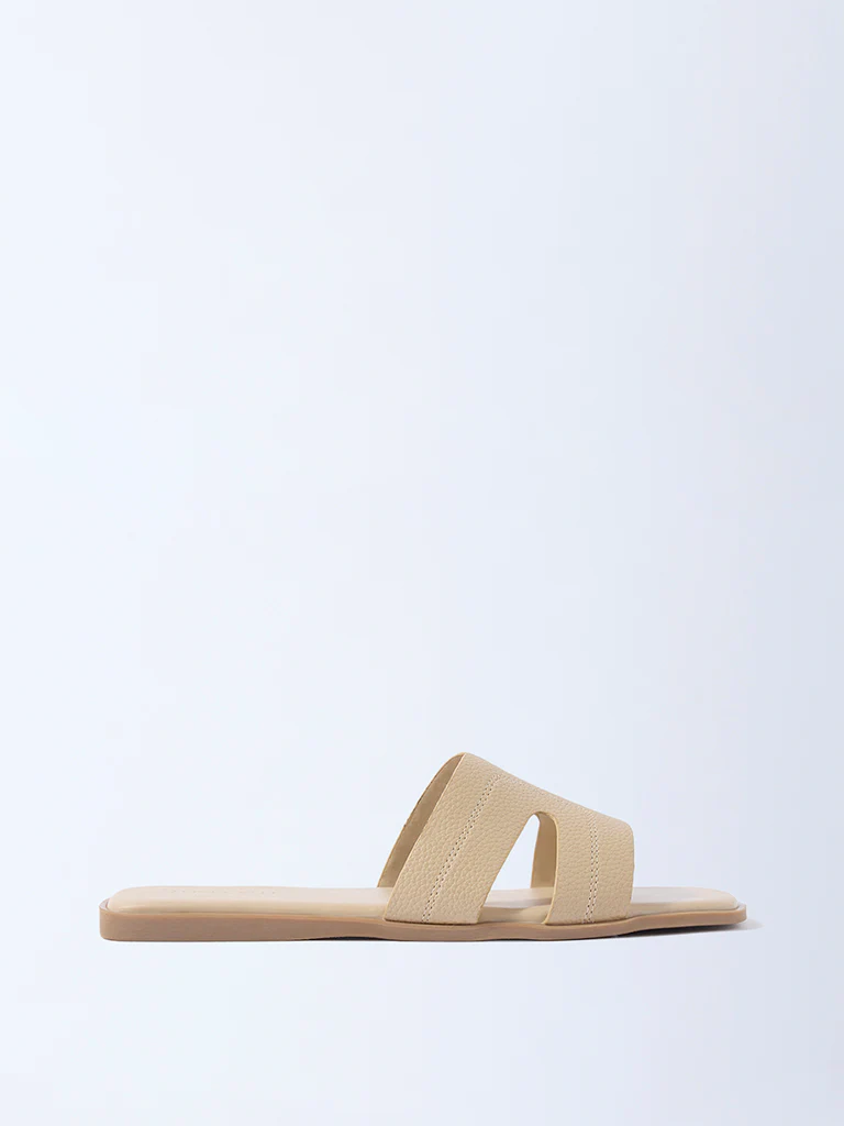 LUNA BLU Ivory Stitch-Detailed Slides - Exclusive - Image 2