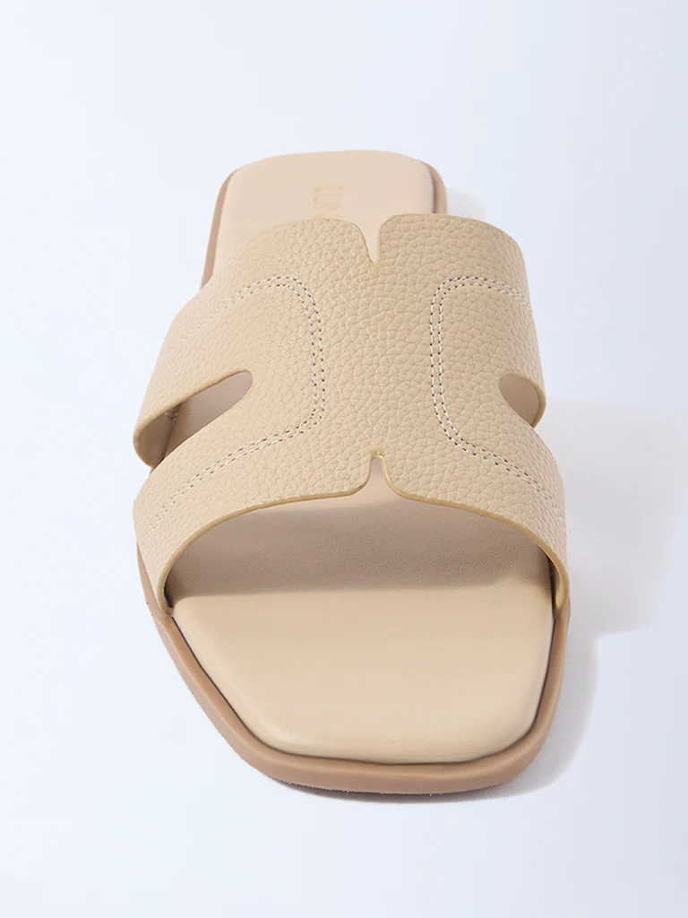 LUNA BLU Ivory Stitch-Detailed Slides - Exclusive - Image 3