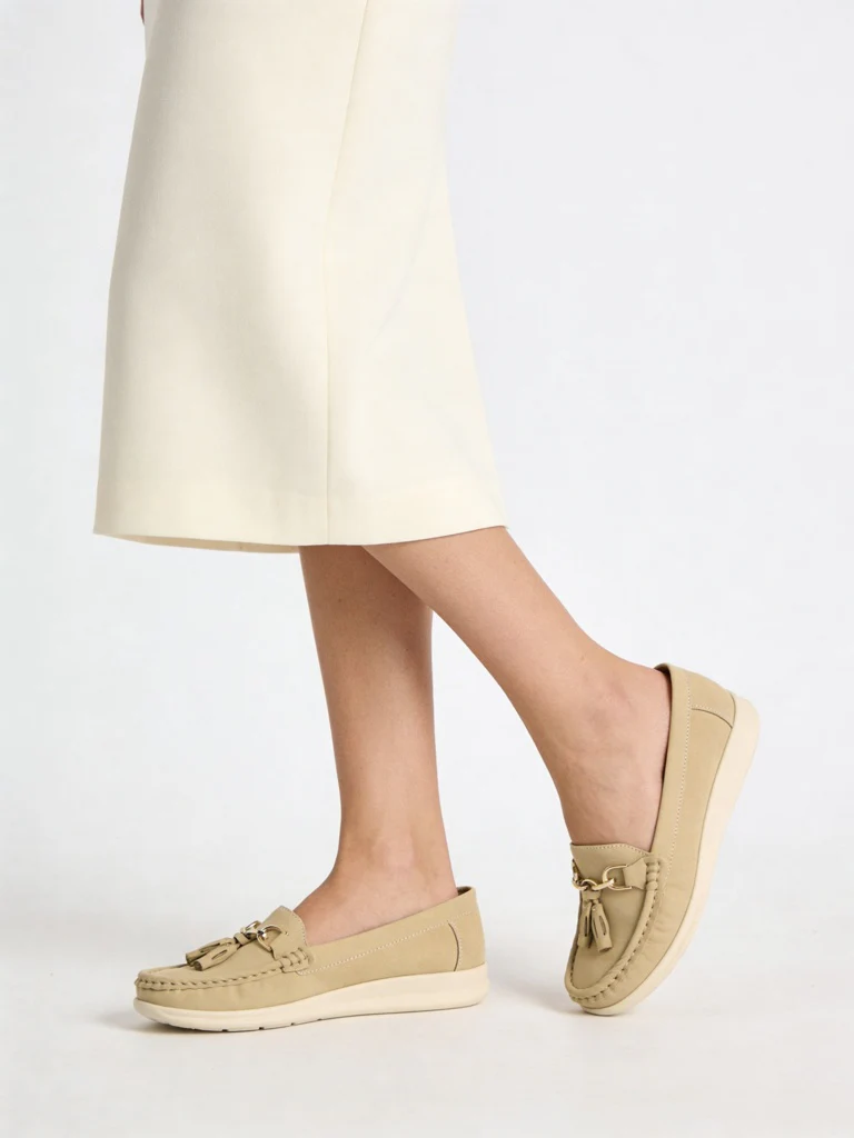 LUNA BLU Ivory Tassel Detailed Loafers