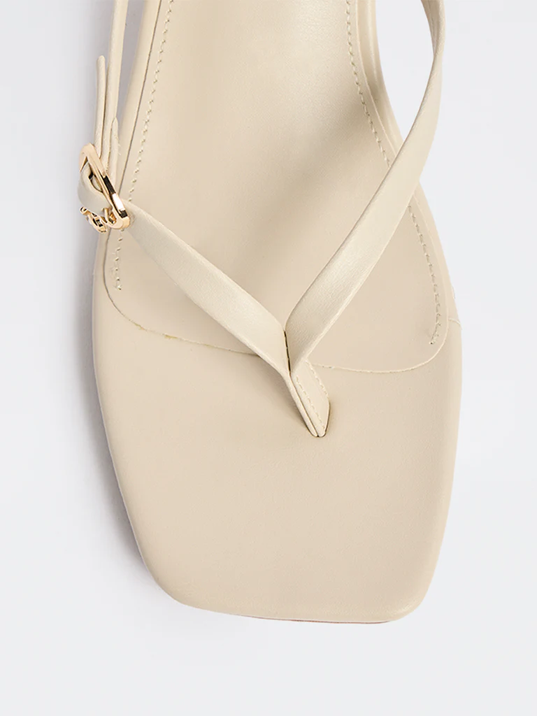 LUNA BLU Ivory Thong-Strap Sandals - Image 3