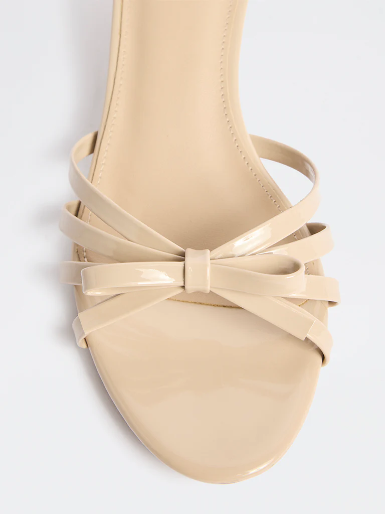 LUNA BLU Light Beige Bow-Detailed Sandals - Image 4
