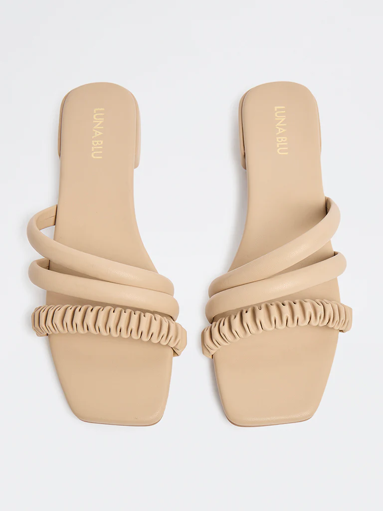 LUNA BLU Light Beige Multi-Strap Heel Sandals - Image 3