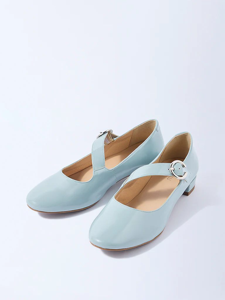 LUNA BLU Light Blue Block-Heel Mary Jane Shoes - Image 3