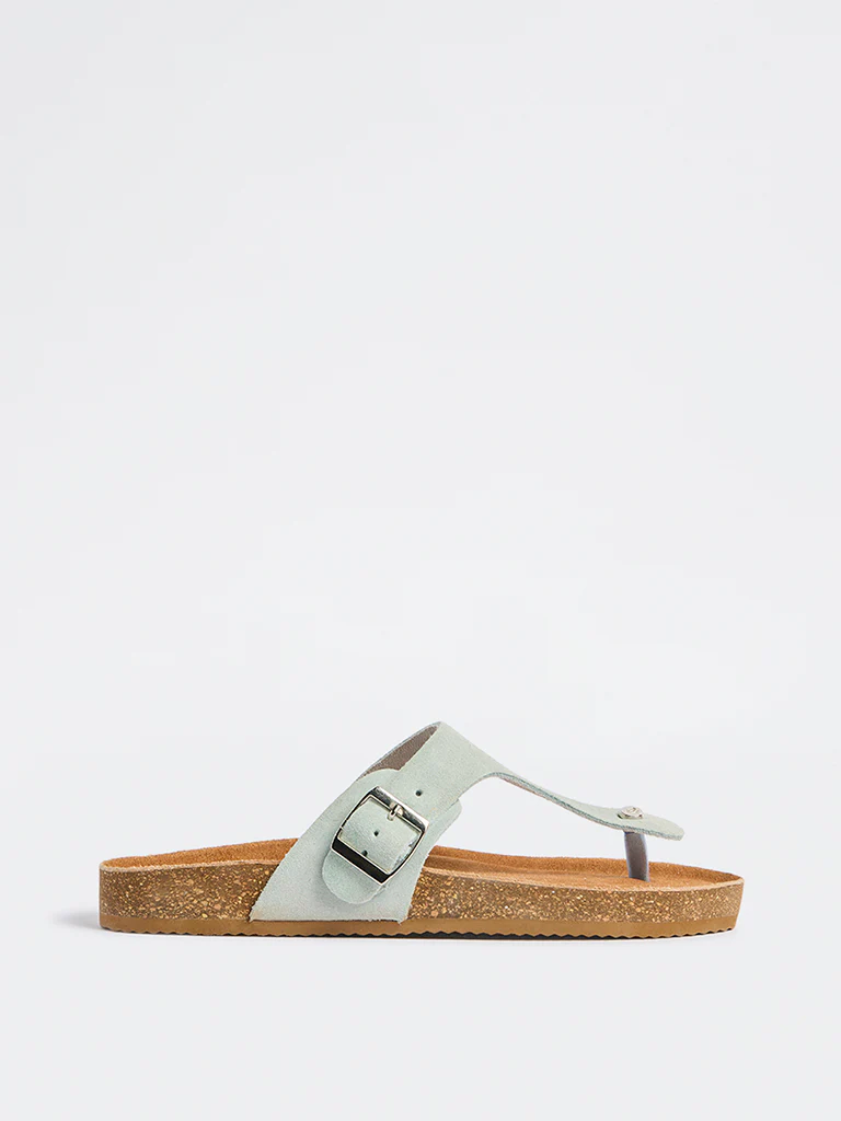 LUNA BLU Mint T-Strap Suede Sandals - Image 2