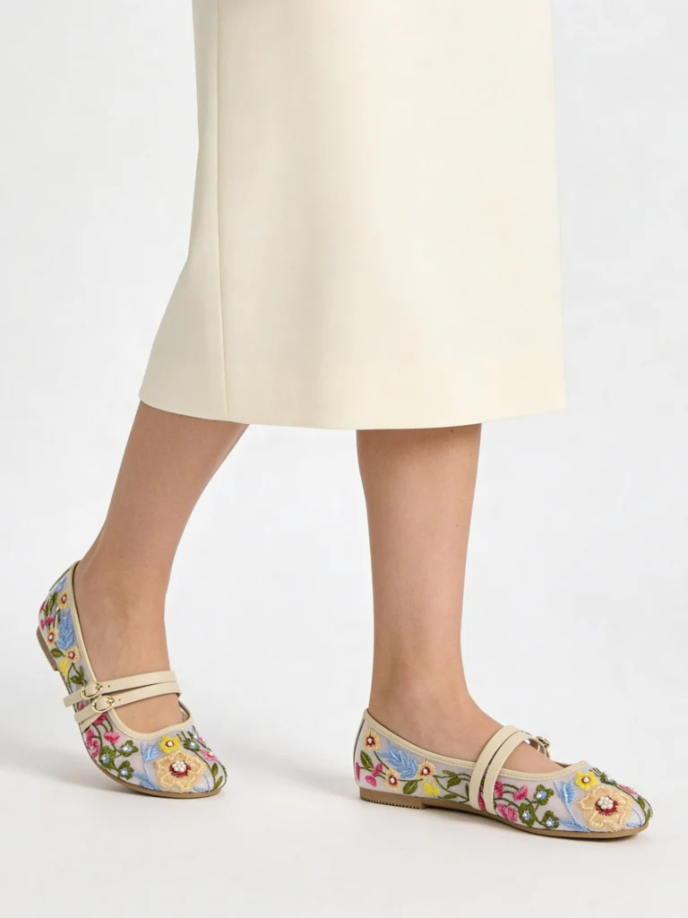 LUNA BLU Multicolour Embroidered Mary Jane Shoes