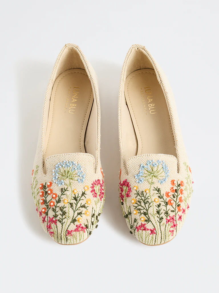 LUNA BLU Multicolor Floral-Embroidered Loafers - Image 3