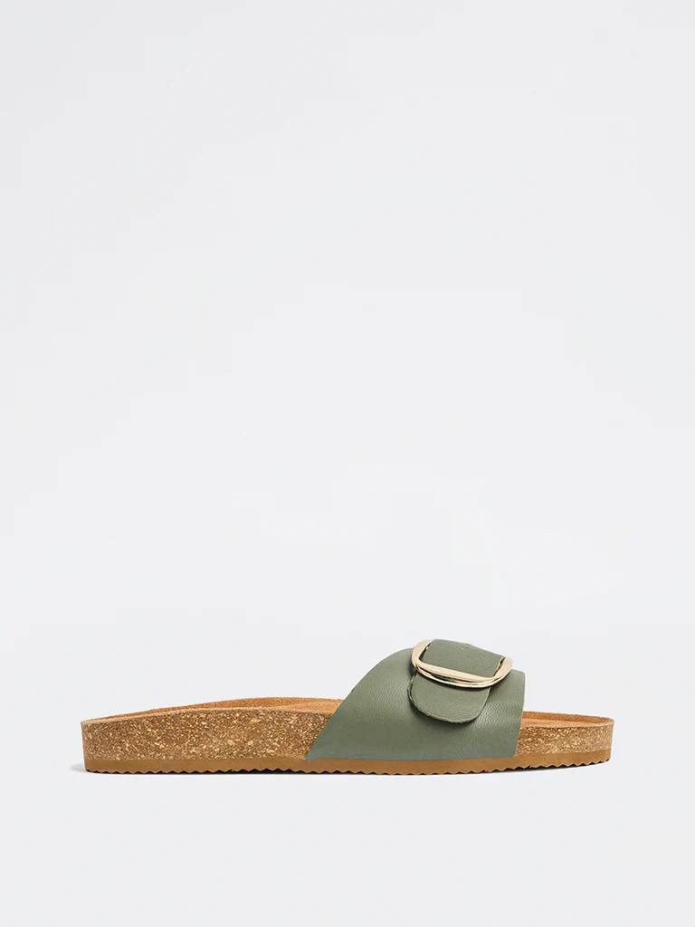 LUNA BLU Sage Buckle-Strap Comfort Slides - Image 2