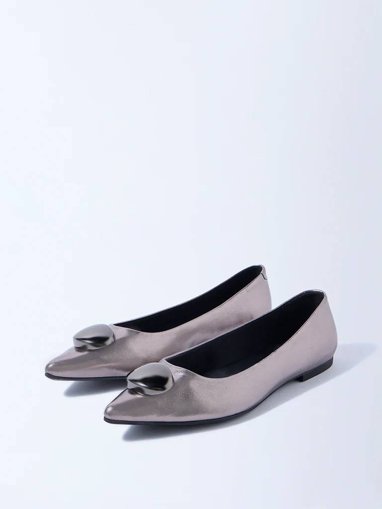 LUNA BLU Silver Hardware-Detailed Ballerinas - Image 2