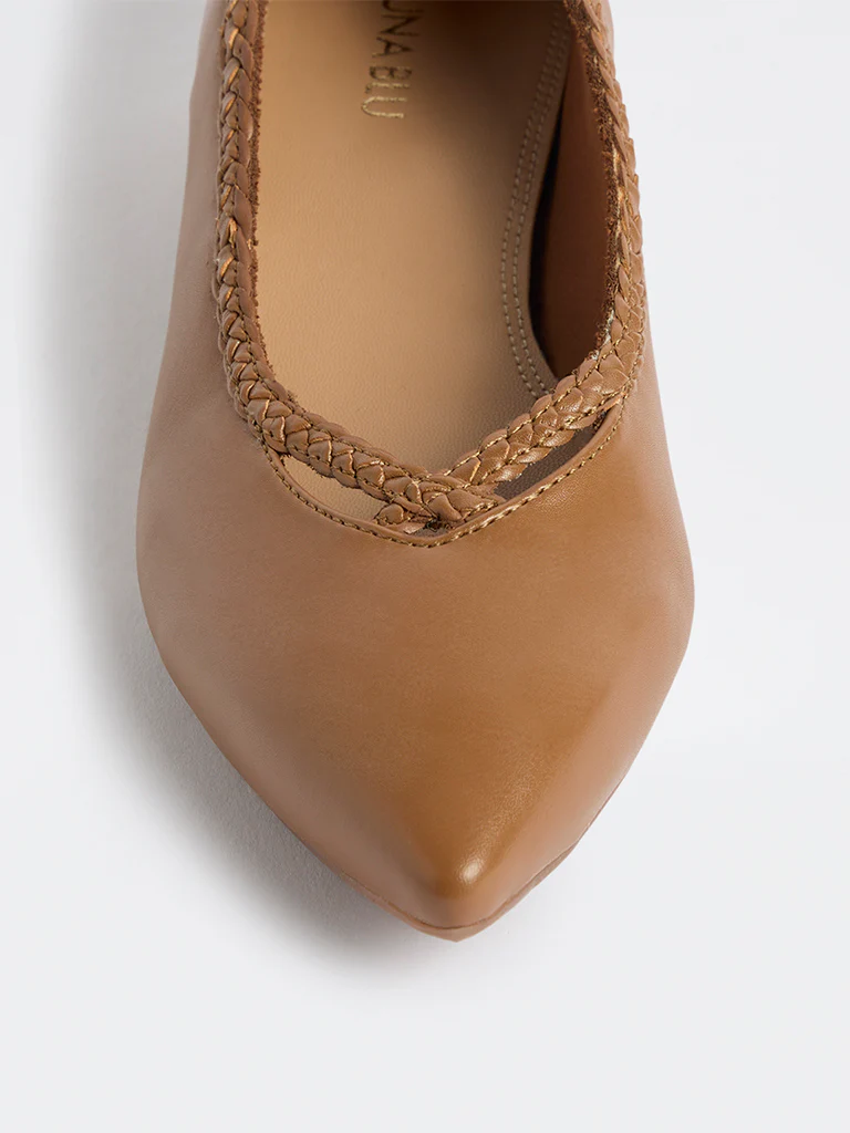 LUNA BLU Tan Braided Shoes - Image 4