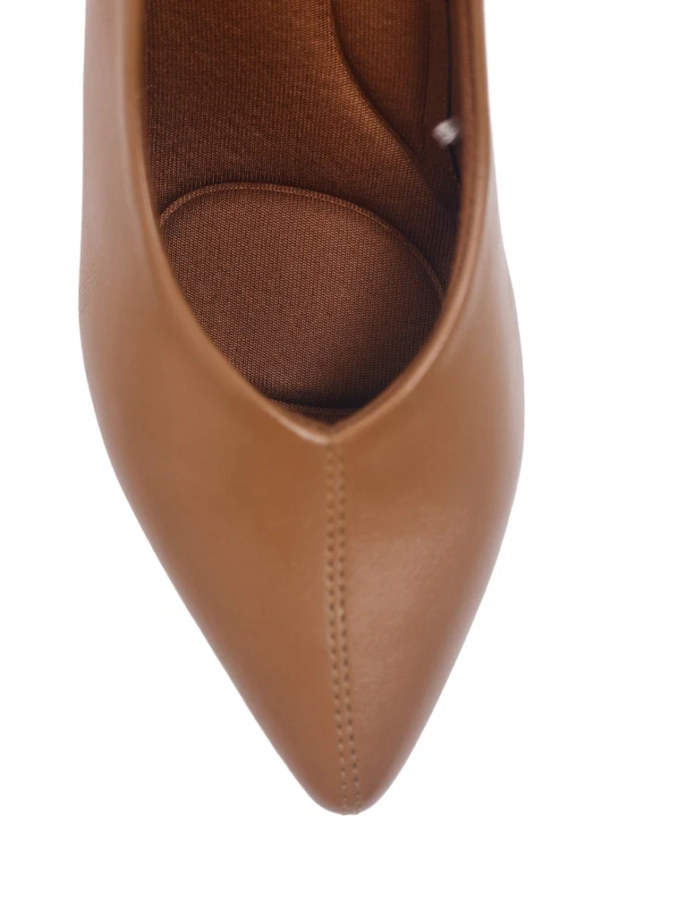 LUNA BLU Tan Kitten Heel Pump Shoes - Image 3