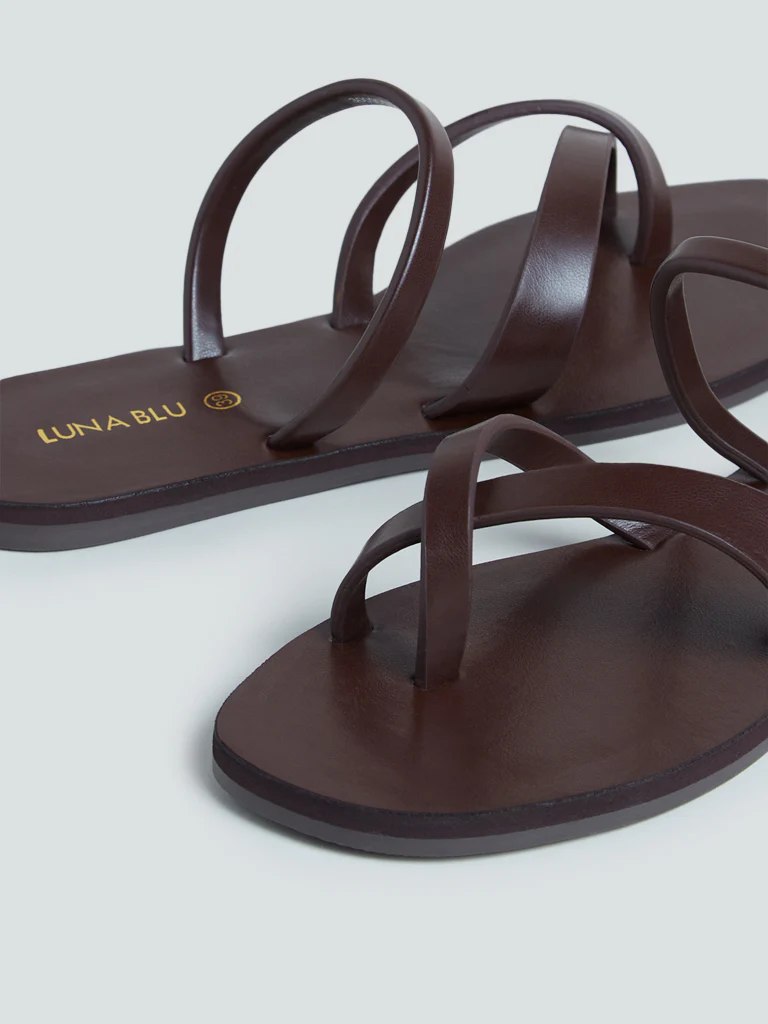 LUNA BLU Tan Multi-Strap Sandals - Image 3