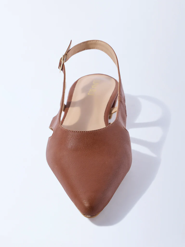LUNA BLU Tan Slingback Mules - Image 3