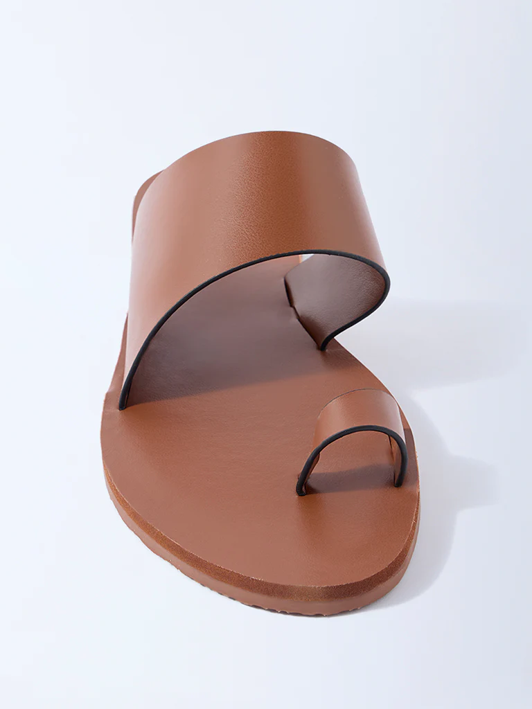 LUNA BLU Tan Toe-Ring Sandals - Exclusive - Image 3