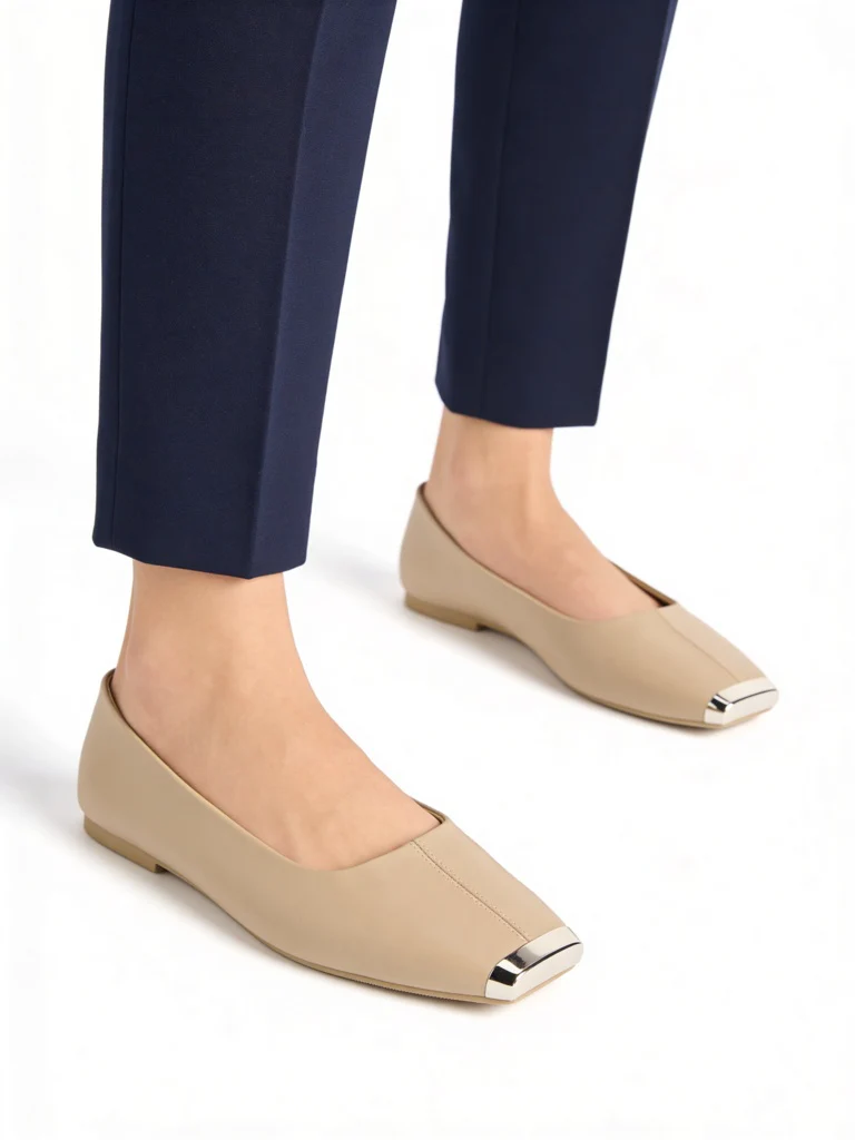 LUNA BLU Taupe Top Square Toe Loafers