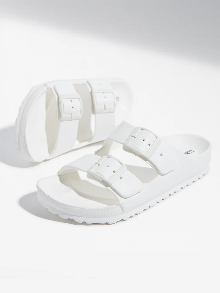 LUNA BLU White Double Band Flip-Flops - Image 3
