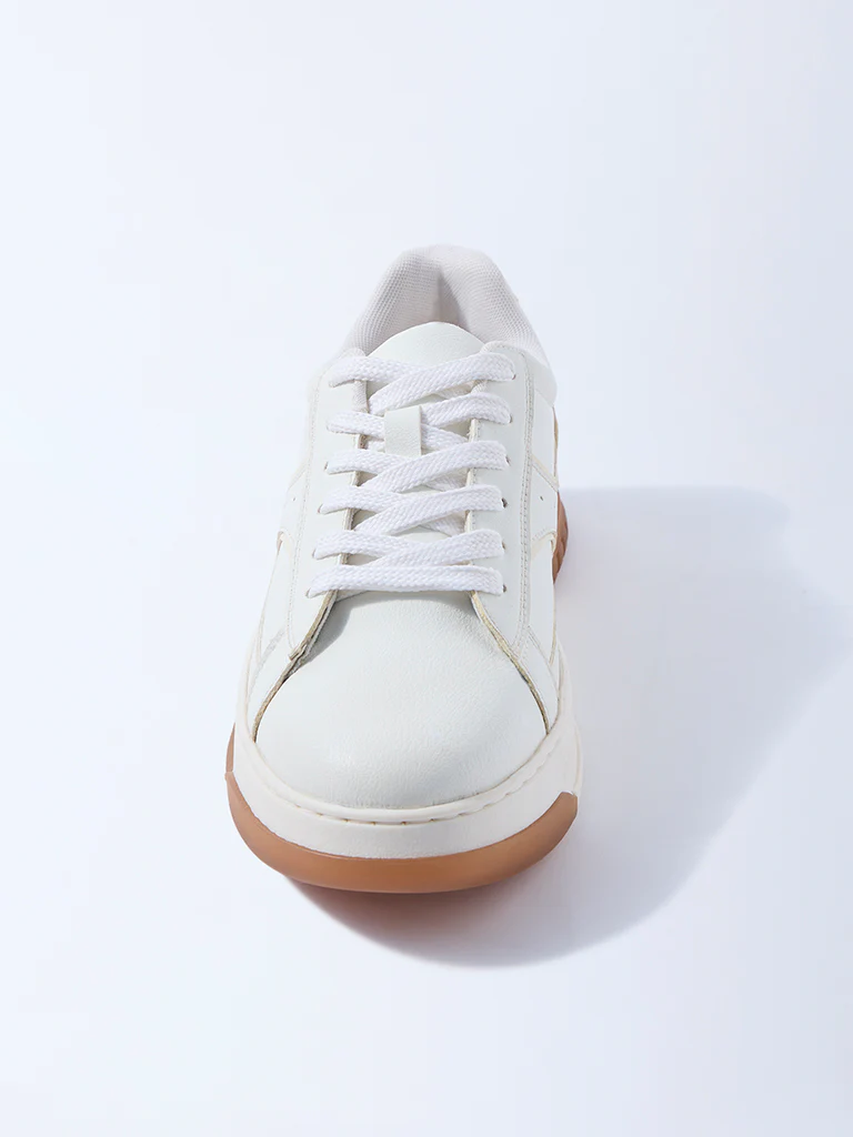 LUNA BLU White Lace-Up Sneakers - Image 3