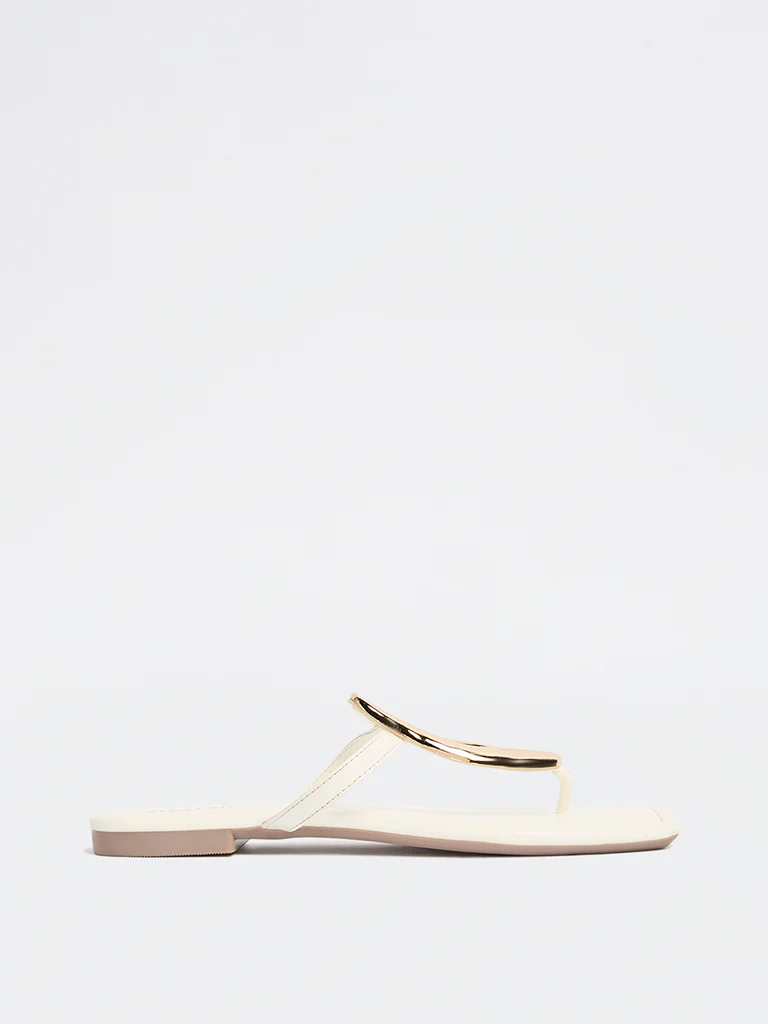 LUNA BLU White Metallic Detailed Slides