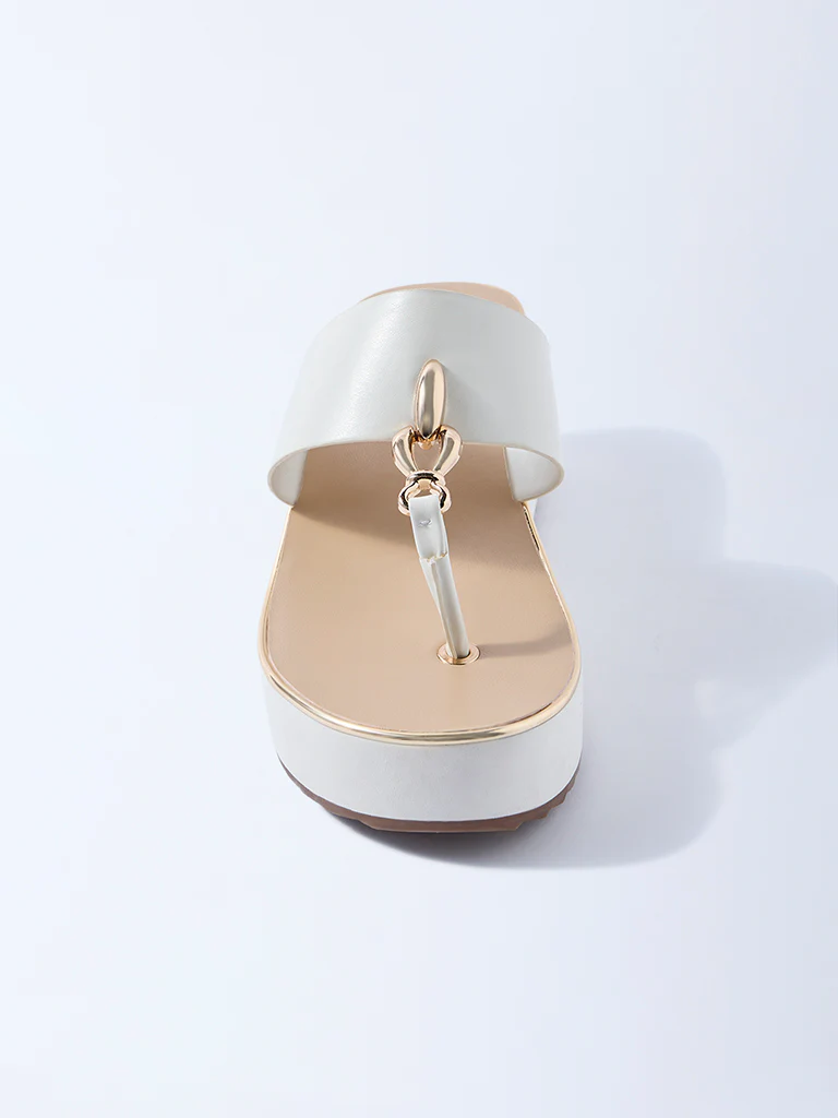 LUNA BLU White Wedge-Heel Sandals - Image 3