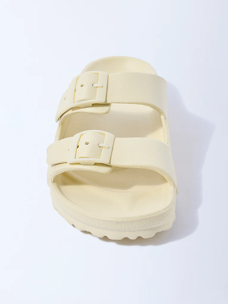 LUNA BLU Yellow Dual-Strap Slip-On Sandals - Image 3