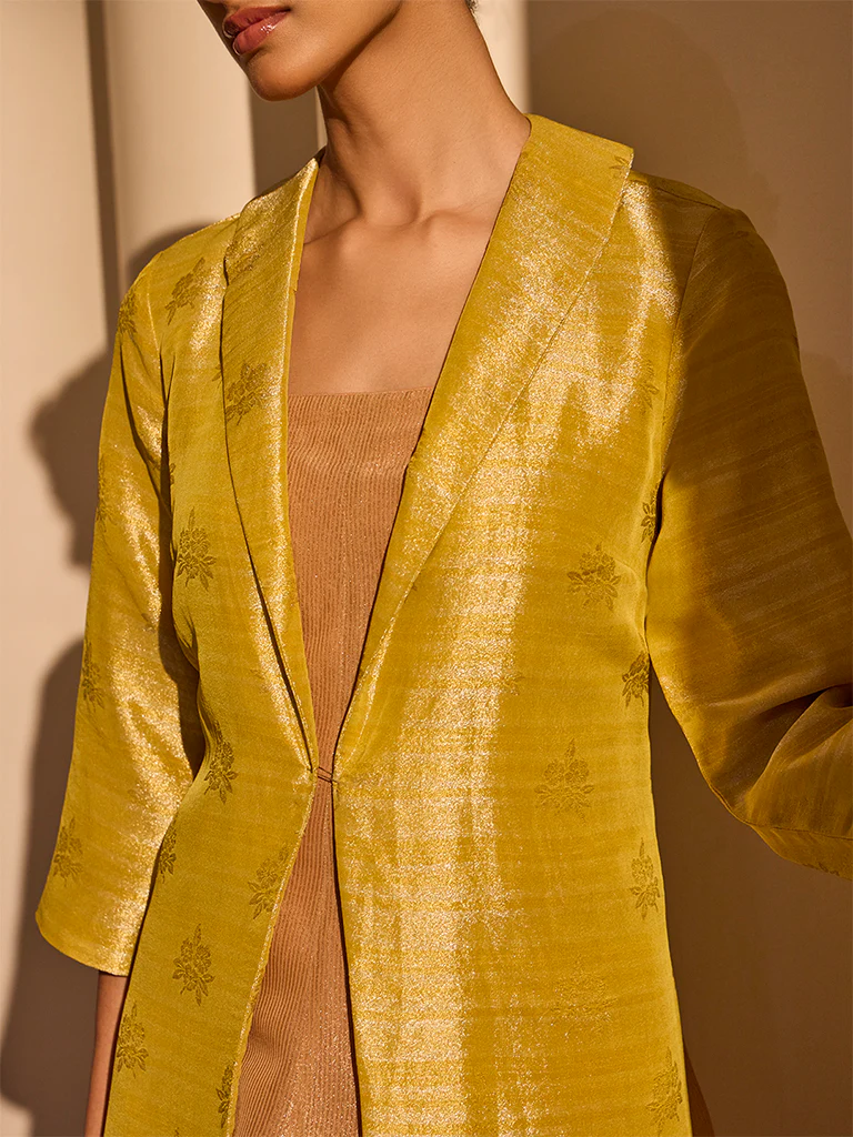 Maxi Dress with Jacket Set - Mustard - Image 4
