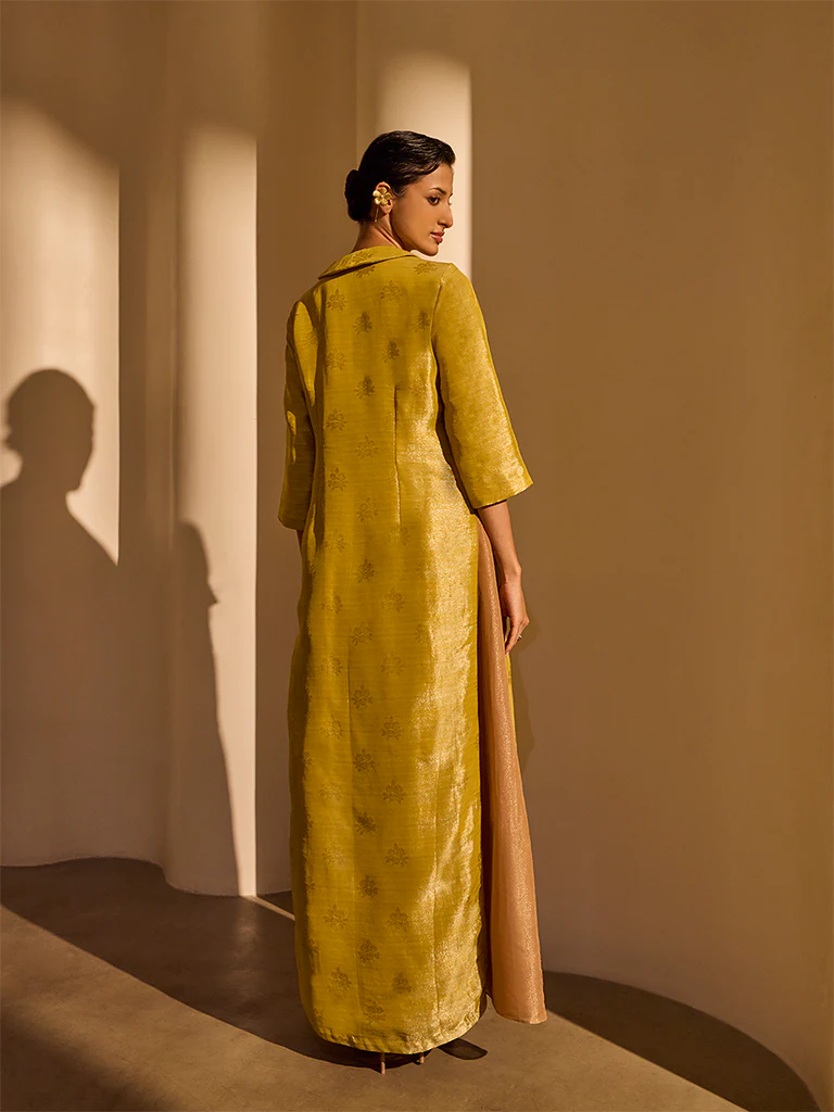 Maxi Dress with Jacket Set - Mustard - Image 5