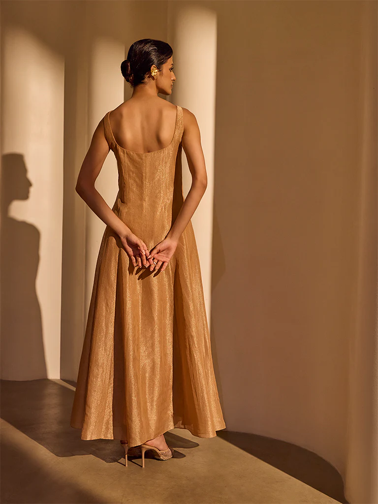 Maxi Dress with Jacket Set - Mustard - Image 6