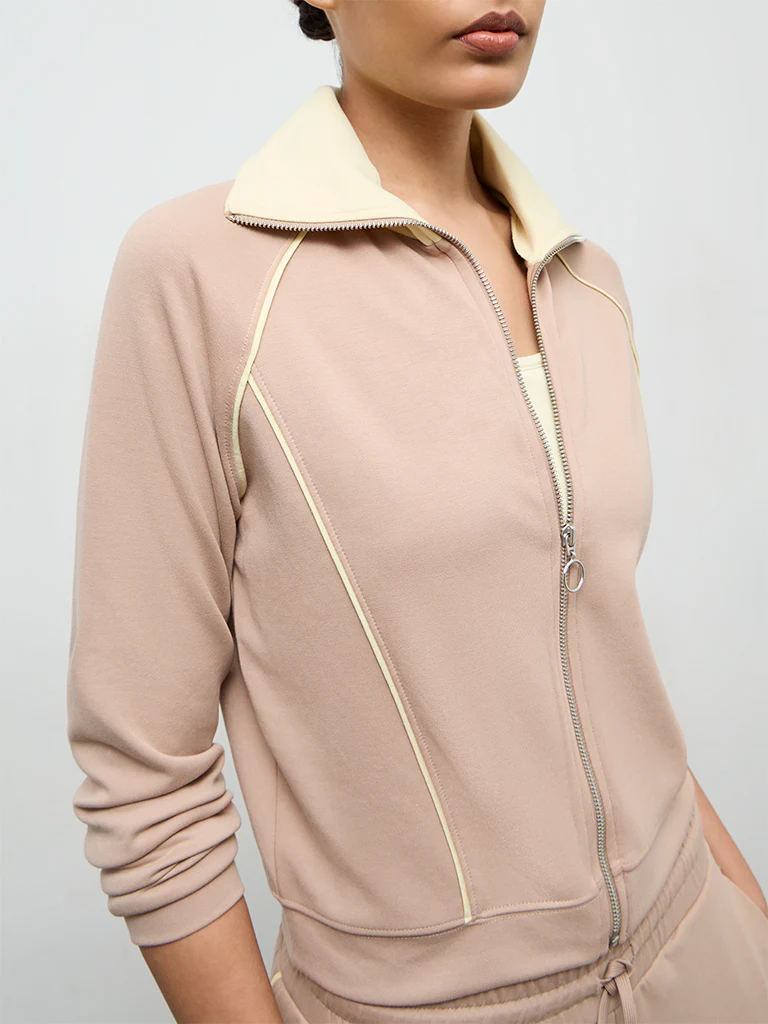 Nuoflexx Beige Pipeline-Detailed Jacket - Image 3