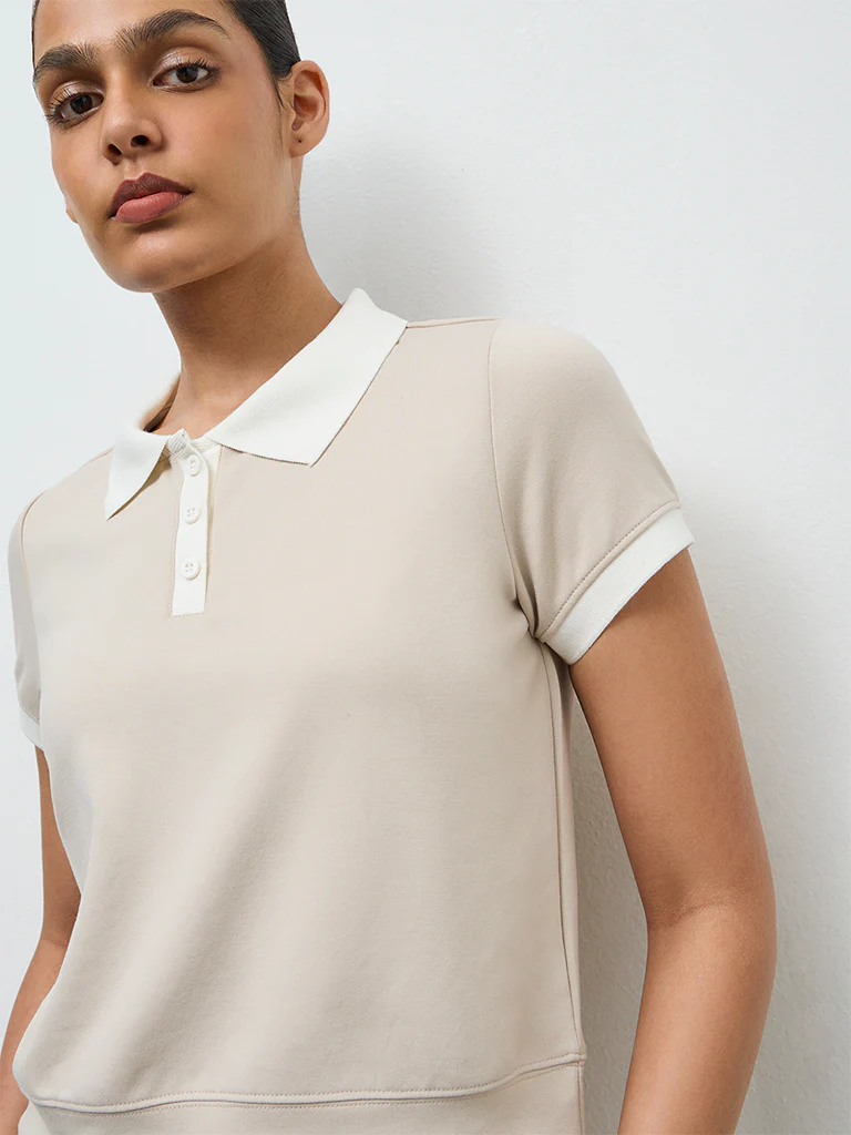 Nuoflexx Beige Polo T-Shirt - Image 3