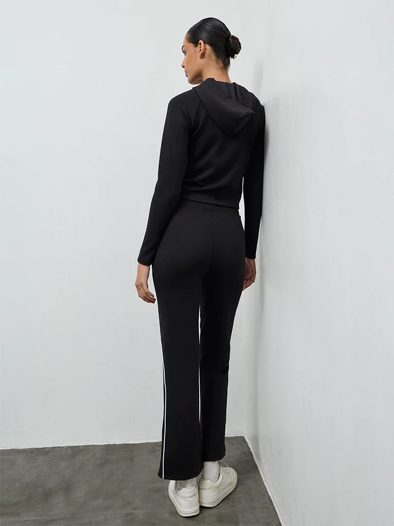 Nuoflexx Black Pipeline Detail High-Rise Track Pants - Image 4