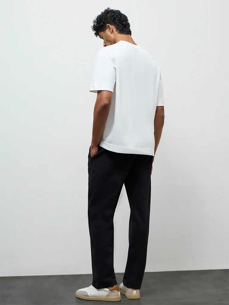 Nuoflexx Black Relaxed Fit Mid-Rise Cotton-Blend Track Pants - Image 5