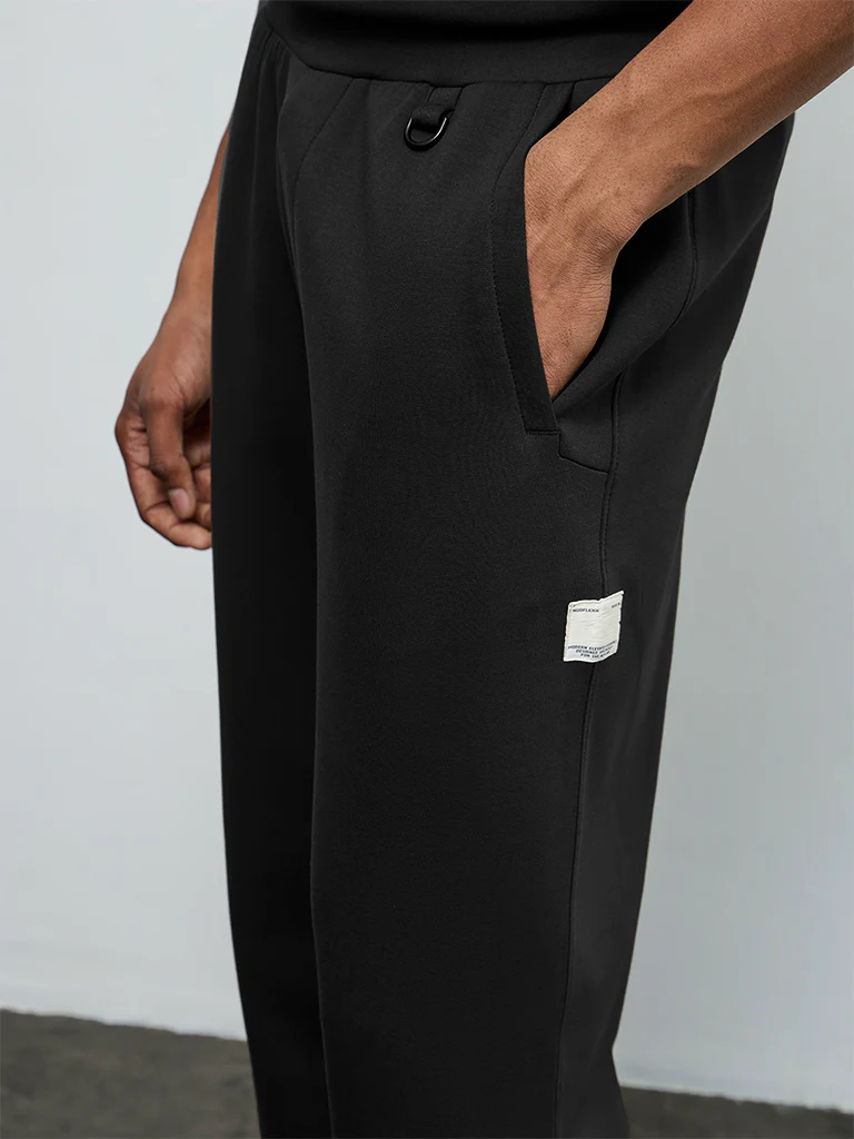 Nuoflexx Black Relaxed-Fit Mid-Rise Pants - Image 4