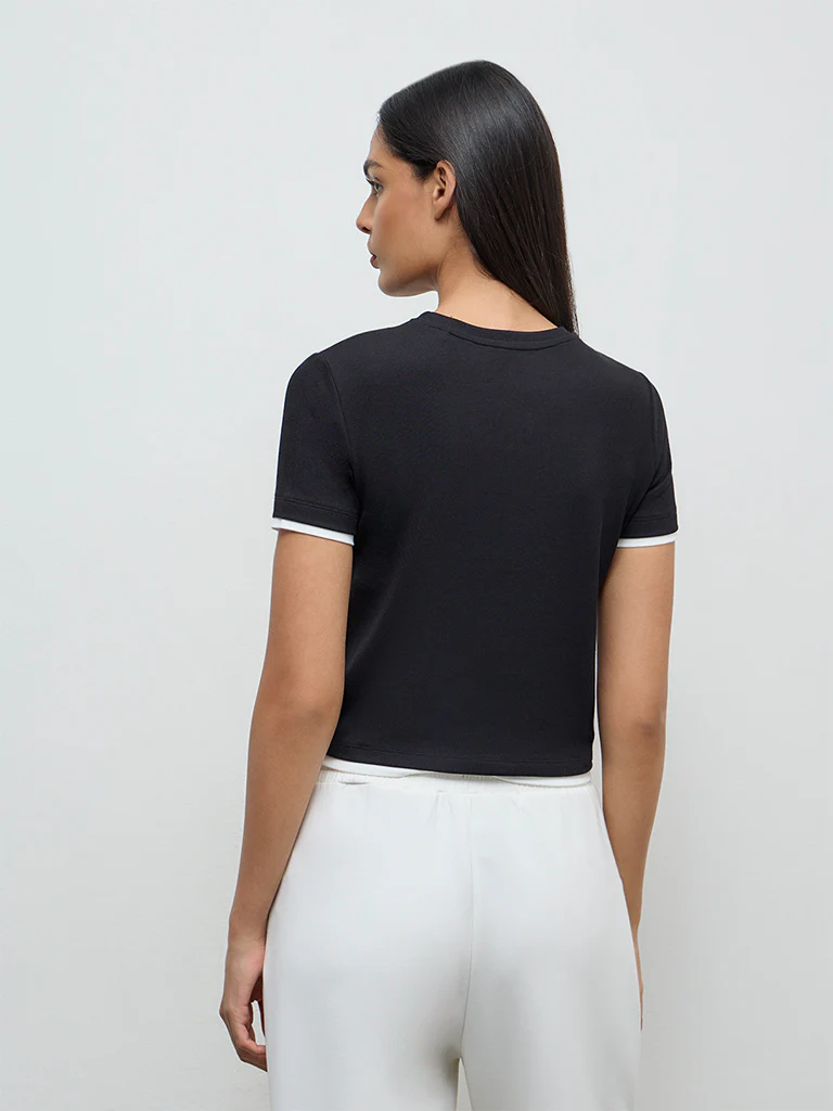 Nuoflexx Black Ribbed T-Shirt - Image 4