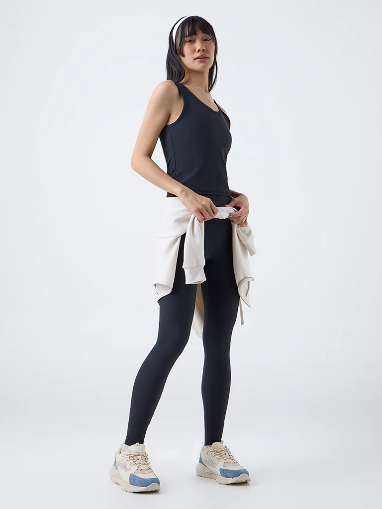 Nuoflexx Black Ribbed Tank Top - Image 2