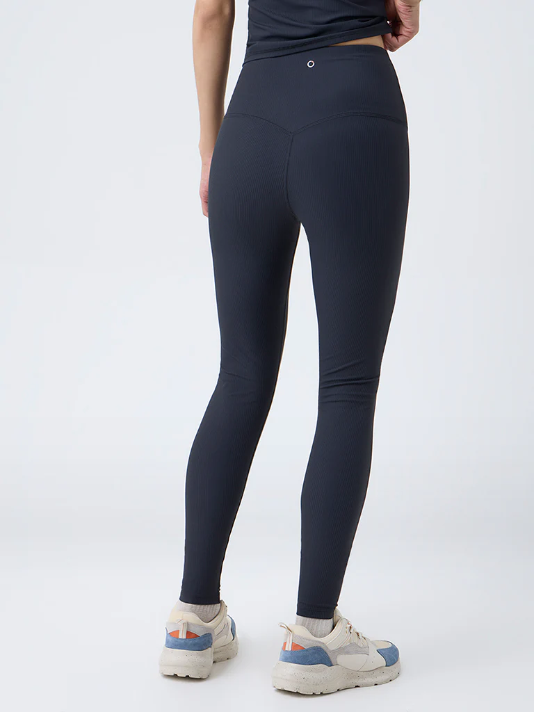 Nuoflexx Black Ribbed-Textured High-Rise Leggings - Image 4