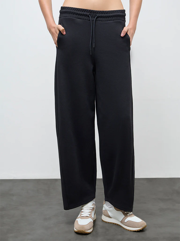 Nuoflexx Black Solid High-Rise Pants - Image 2