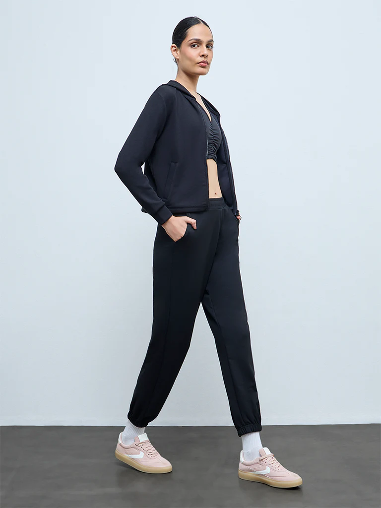 Nuoflexx Black Solid Hooded Jacket - Image 2