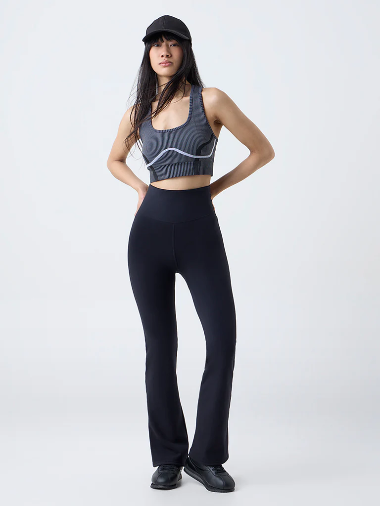 Nuoflexx Black Stripe Printed Padded Bra Top - Image 2