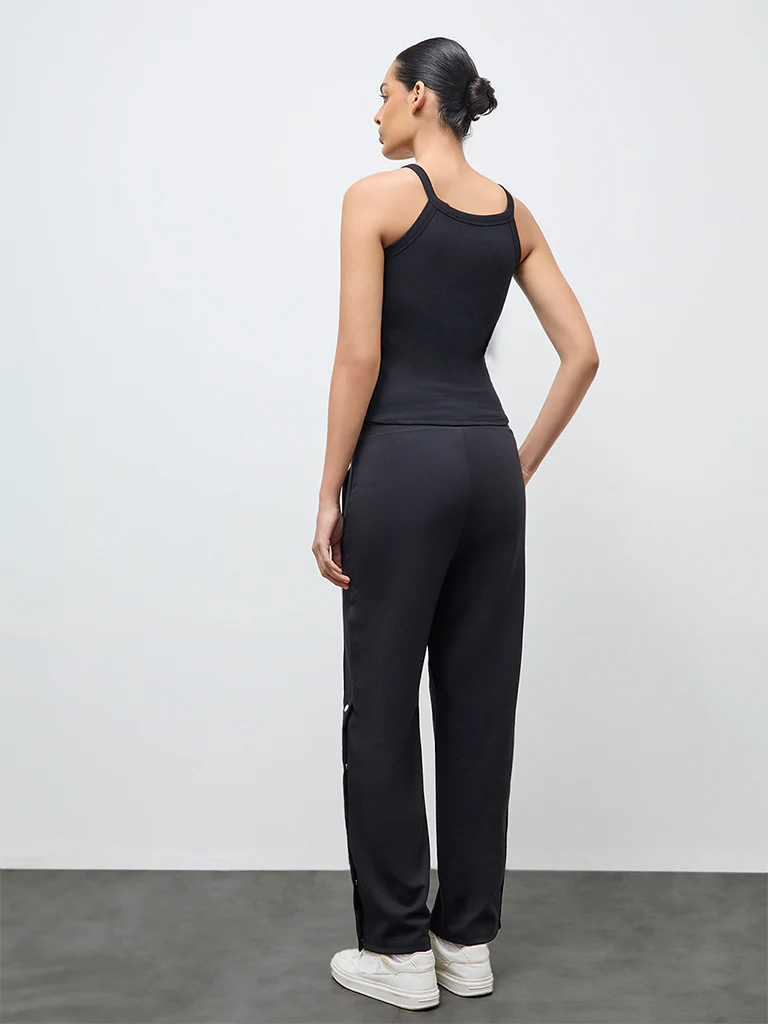 Nuoflexx Black Striped High-Rise Pants - Image 4