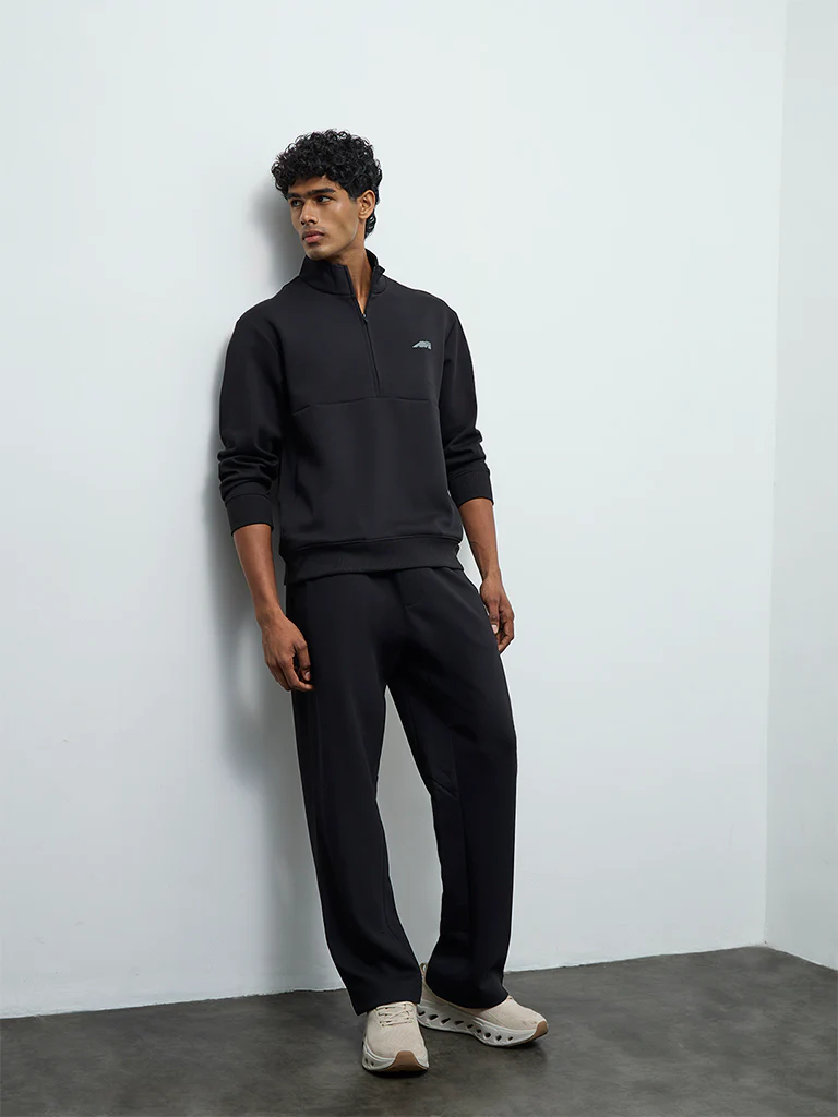 Nuoflexx Black Text Detailed Relaxed-Fit Sweatshirt