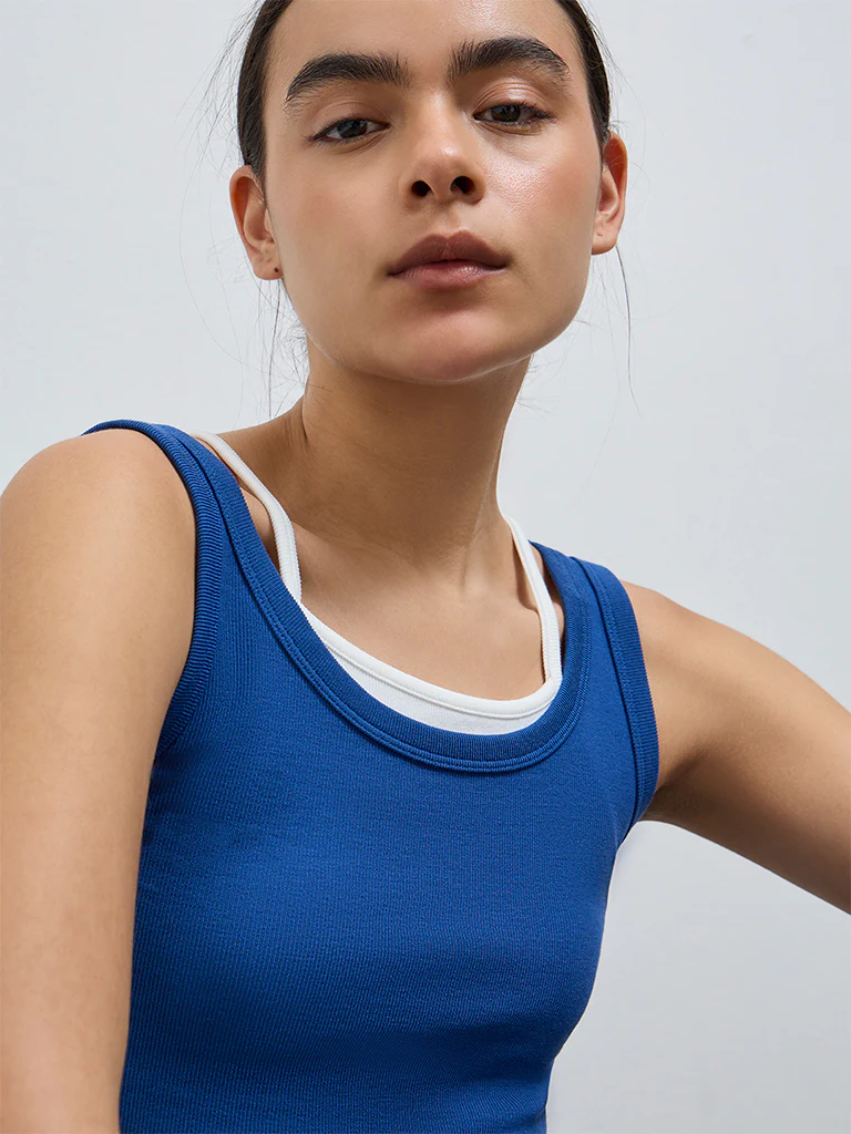 Nuoflexx Blue Textured Tank Top - Image 3