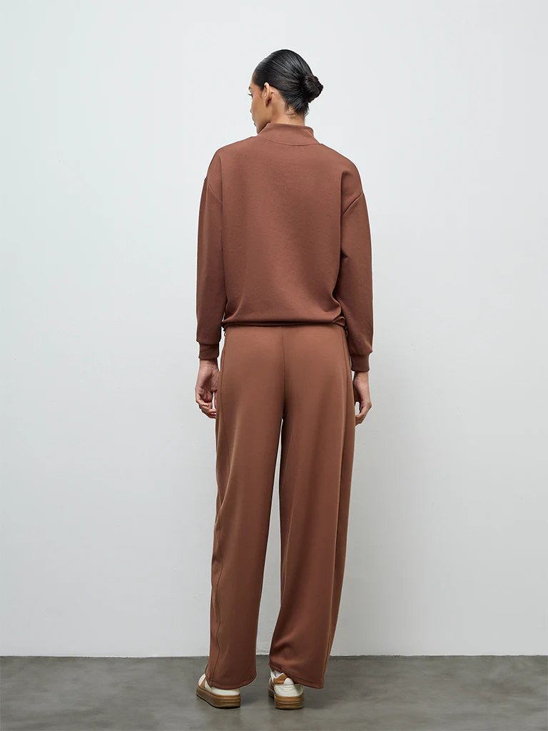 Nuoflexx Brown High-Rise Track Pants - Image 4