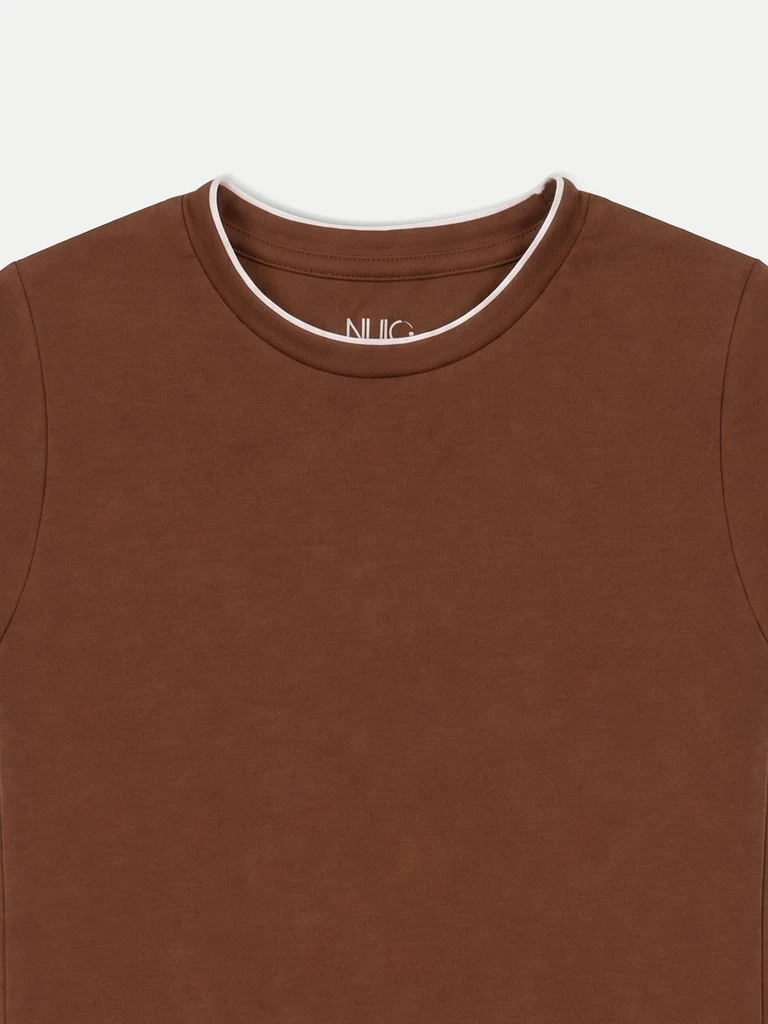 Nuoflexx Brown Solid T-Shirt - Image 7